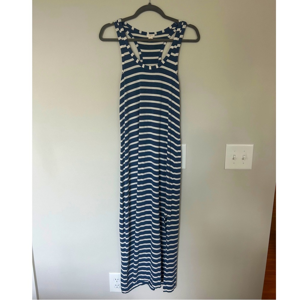 J. Crew Blue and White Striped Maxi